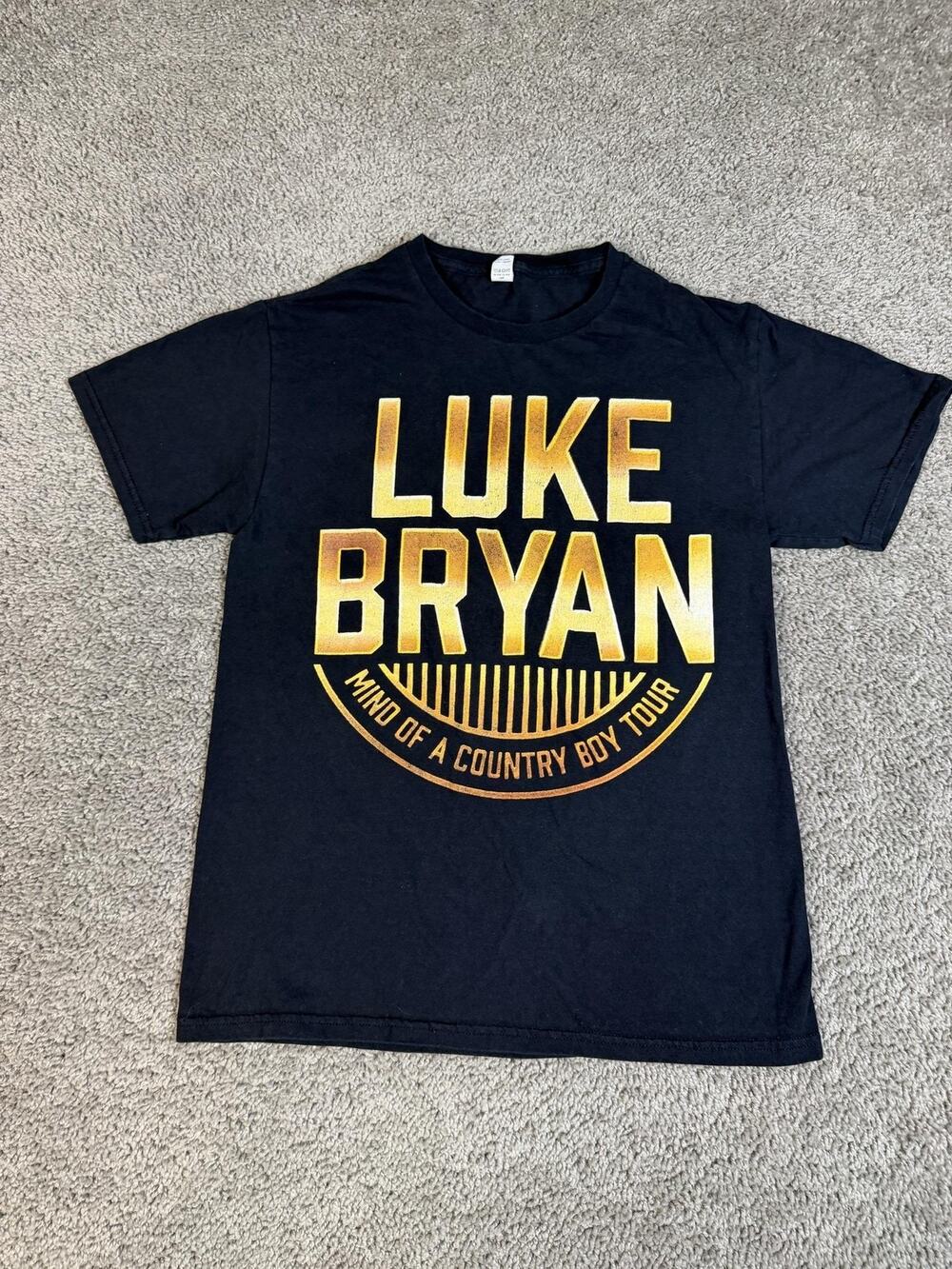 Fruit Of The Loom Shirt Mens S Black Luke Bryan Graphic Crew Neck Cotton